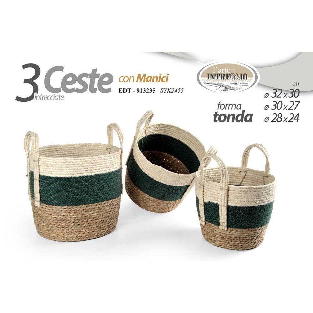 Edt/Cesto C/Manici Verde 34*30Cm 920783 Syk2455