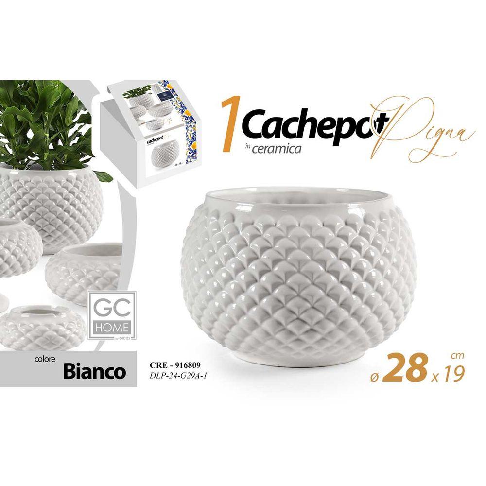 Cre/Cachepot Bco Pigna 28*19 Dlp24G29A-1