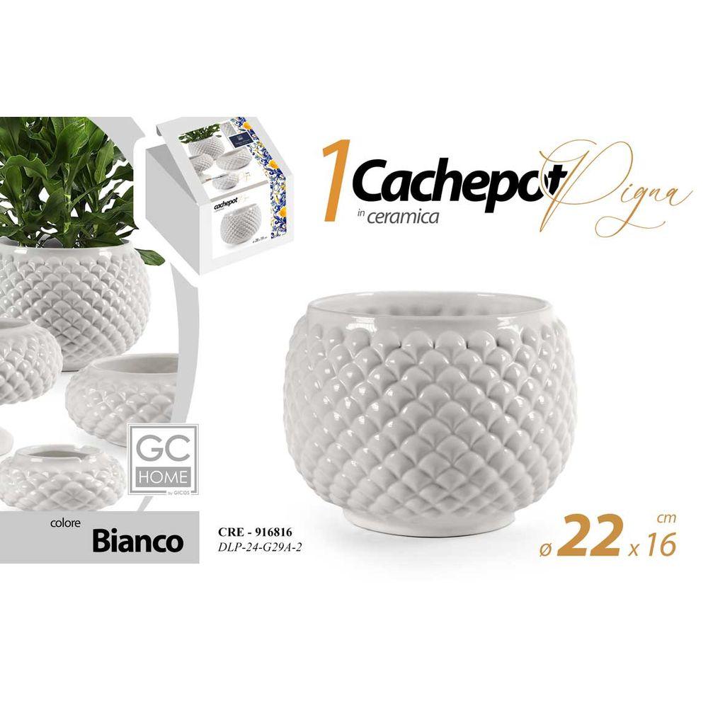 Cre/Cachepot Bco Pigna 22*16 Dlp24G29A-2
