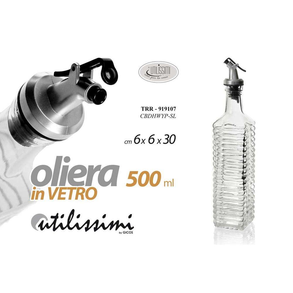 Trr/Oliera Vetro 500Ml 6*6*30 Cbdhwyp-Sl - Vetro Argento - Oliere | Mikasa