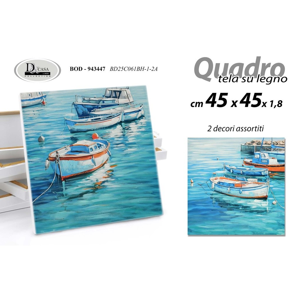 Bod/Quadro Ass 45*45*1,8 Bd25C061Bh-1-2A - Tela Assortito - Quadri | Mikasa