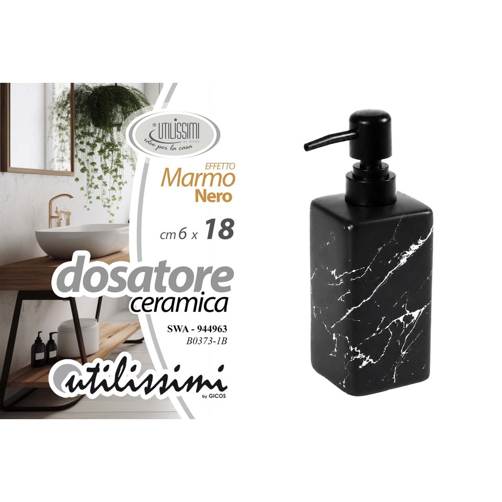 Swa/P.Sapone Liq.Marm Ner 6*18 B0373-1/B - Nero - Accessori Bagno | Mikasa