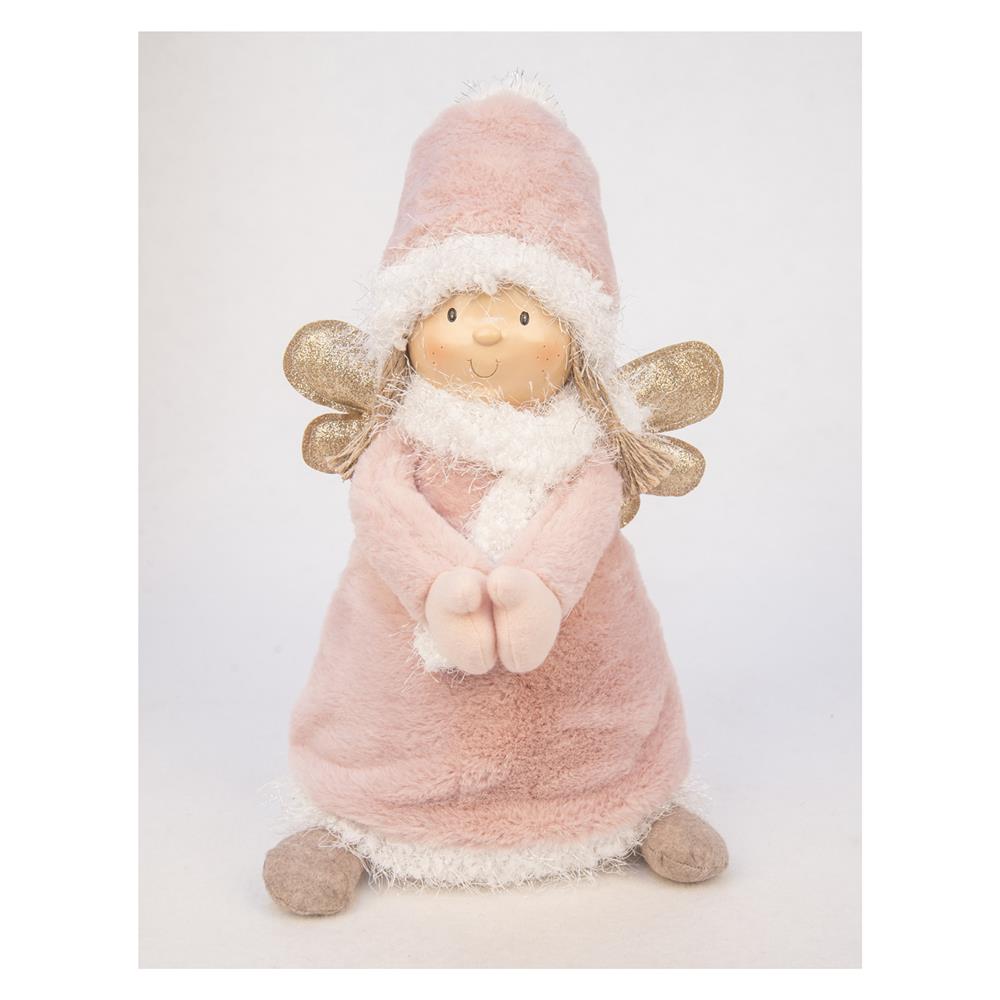 Adm 56046 Deco Bamboline Angelo Pink 23*16*37Cm - Rosa - Pupazzi | Mikasa