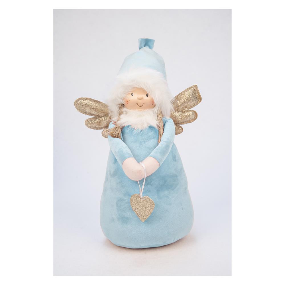 Adm 56922 Deco Angel With Heart Lt Blue Big 23X16X36Cm - Blu - Pupazzi | Mikasa
