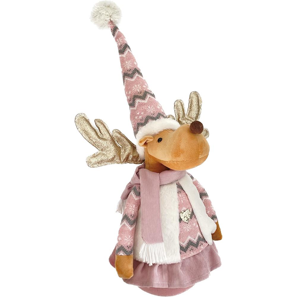 Adm 58734 Deco Cervo Mountain Acrobata 30*25*70Cm Pink 2 Ass.