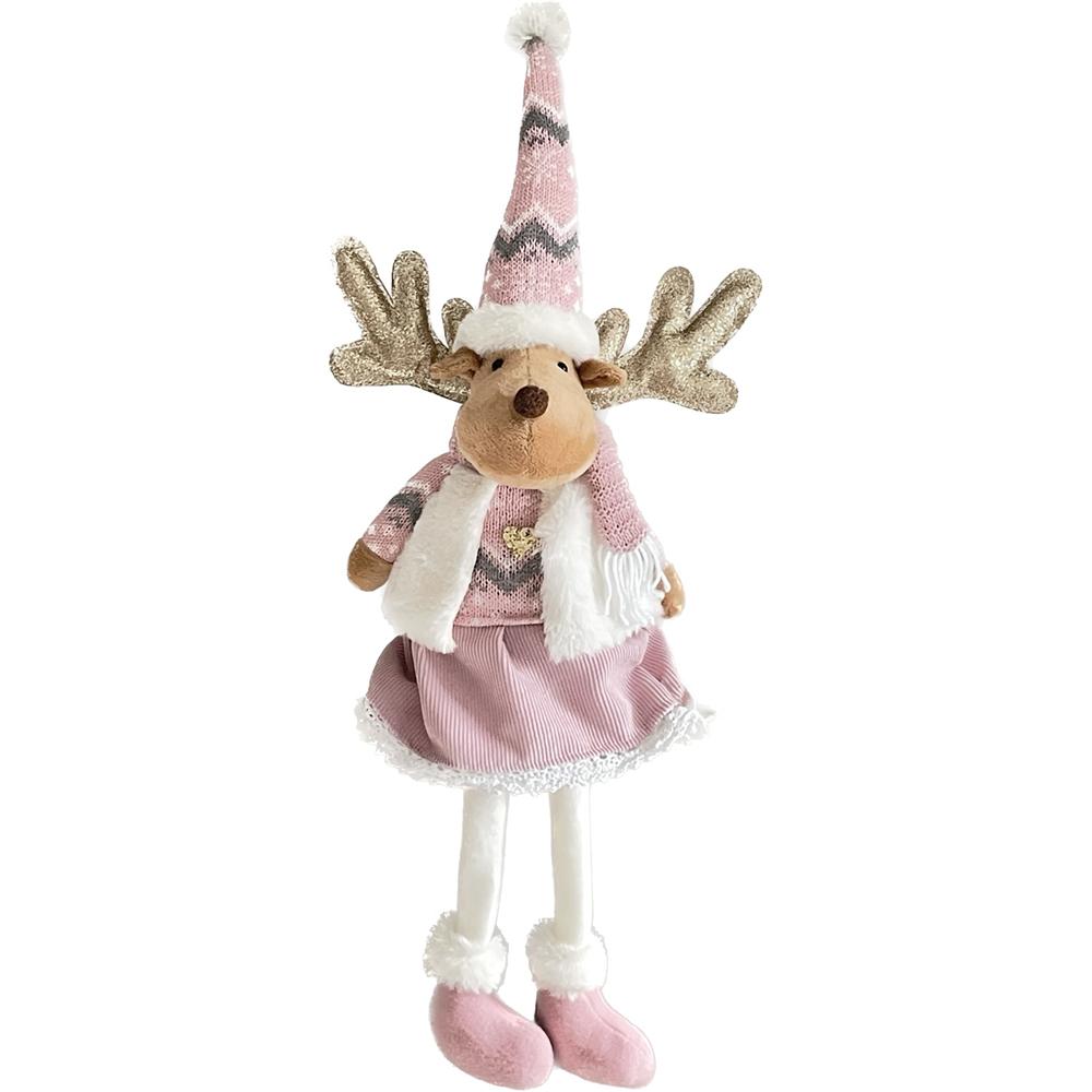 Adm 58736 Deco Cervo Mountain Seduto 22*14*65Cm Pink 2 Ass.