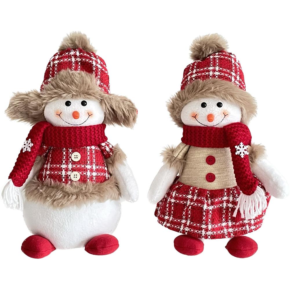 Adm 58739 Deco Snowman Xmas 21*12*34Cm 2 Ass.