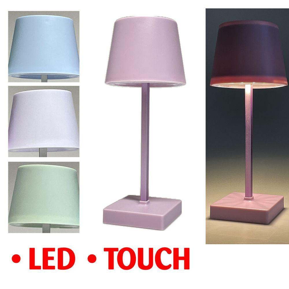 AMA 61268 Lampada Led Touch Plastic Pastello Low 8,5*8,5*26Cm 4 Ass. - Plastica Assortito - Lampade | Mikasa
