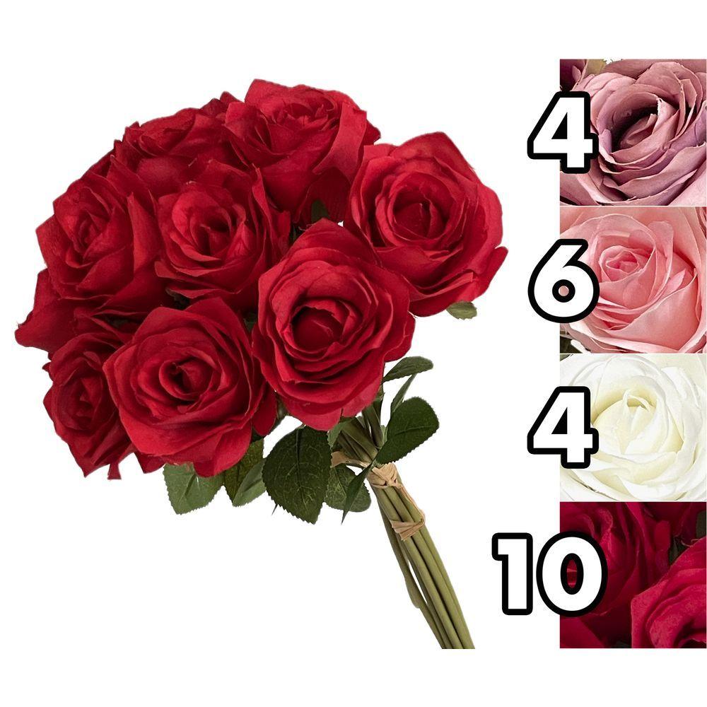 AME 62098 Mazzetto Rose 10 Fiori 41Cm 4 Ass. - Assortito - Fiori | Mikasa