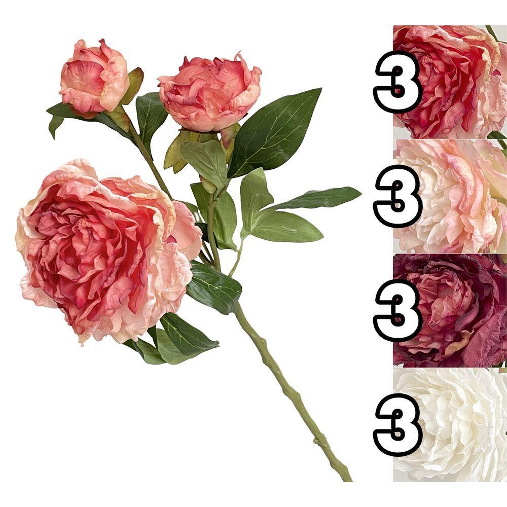 AME 62099 Stelo Peonie E Boccioli 64Cm 4 Ass. - Tessuto Assortito - Fiori | Mikasa