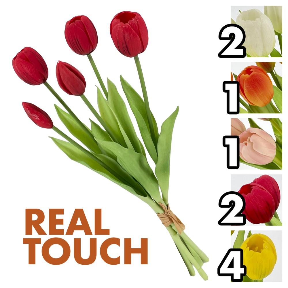 AME 62404 Bush Tulipani Jolie 5Fiori 39,5Cm 5 Ass. - Silicone Assortito - Fiori | Mikasa