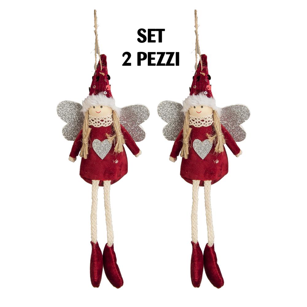 Any 56721 Set 2 Deco Angelo Velvet 9*5*22Cm Ass.