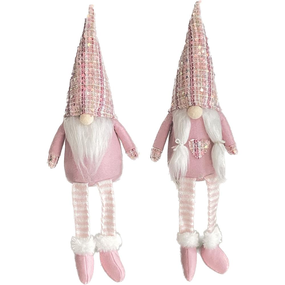 Any 58891 Gnomo Pink Sparkle Long Leg Big 18*15*41Cm 2 Ass.