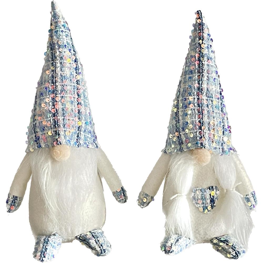 Any 58894 Gnomo Blue Sparkle Sitting Medium 12*12*30Cm 2 Ass.