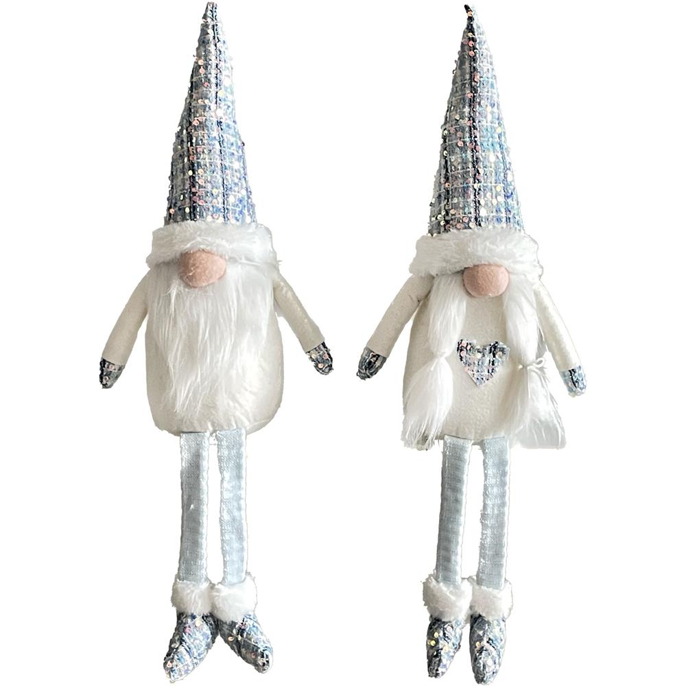 Any 58896 Gnomo Blue Sparkle Long Leg Medium 12*10*30Cm 2 Ass.