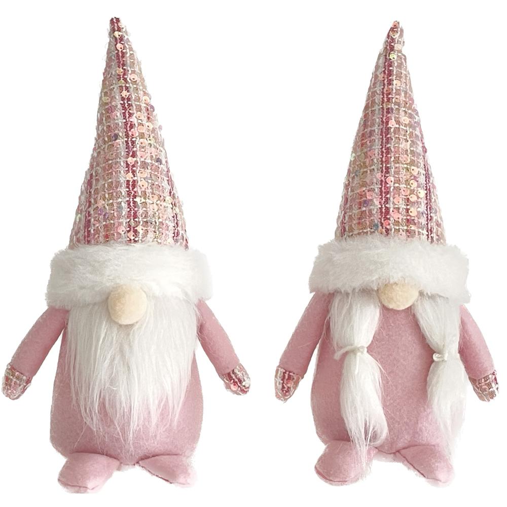 Any 58897 Gnomo Pink Sparkle Sitting Small 10*9*23Cm 2 Ass.