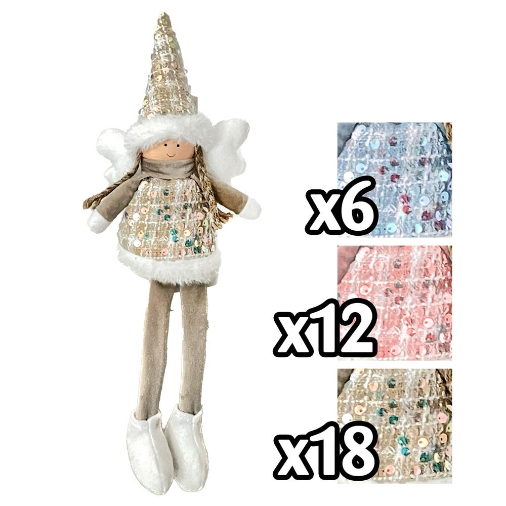 Any 58914 Fata Sparkle Hanging Legs 12*8*21Cm 3 Ass.