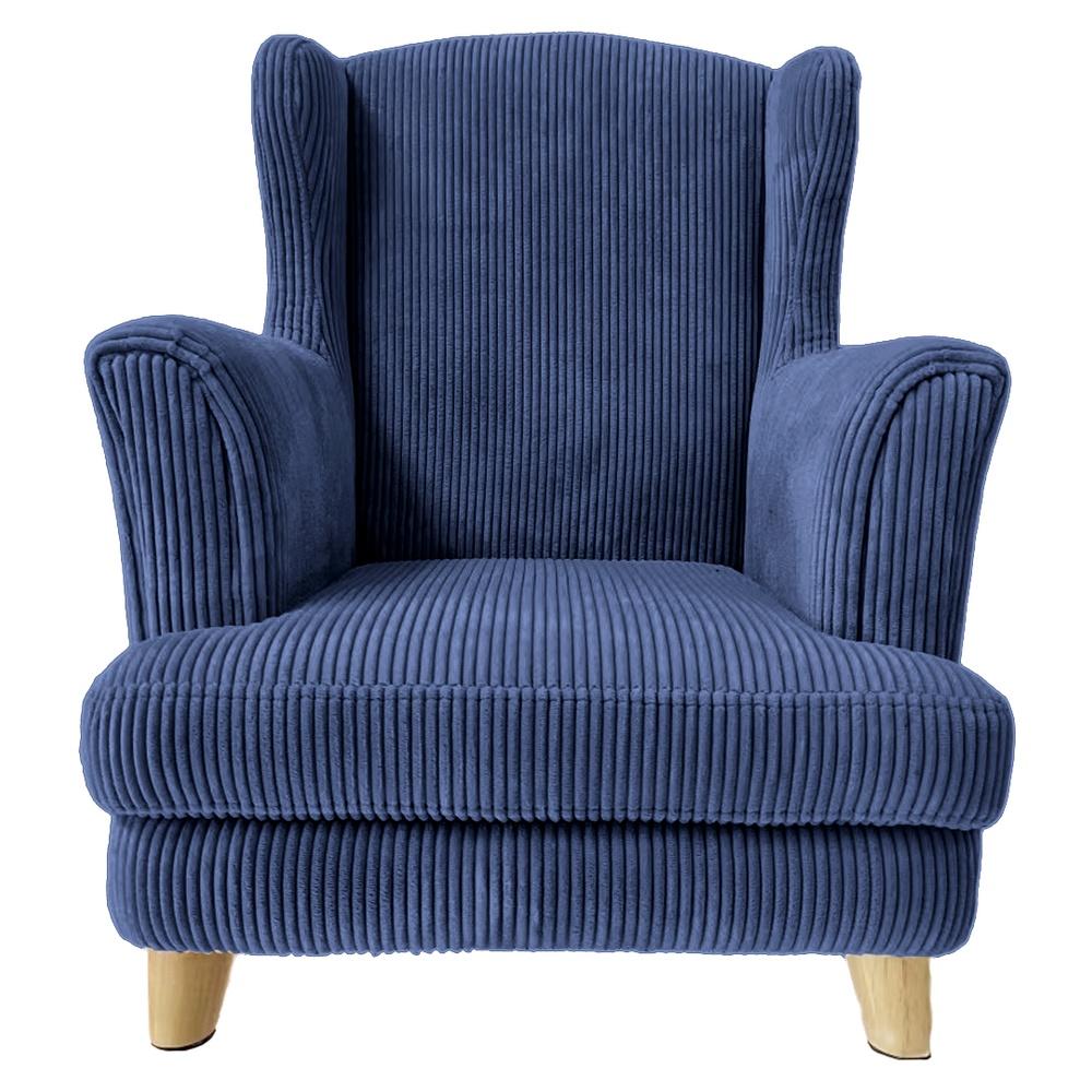 Ari 59987 Poltrona Kids Alta Velluto A Coste Blu 50*44*64Cm - Velluto Blu - Poltrone | Mikasa