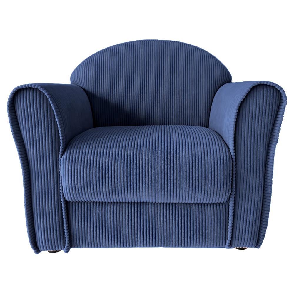 Ari 59992 Poltrona Kids Low Velluto A Coste Blu 50*39*44Cm - Velluto Blu - Poltrone | Mikasa