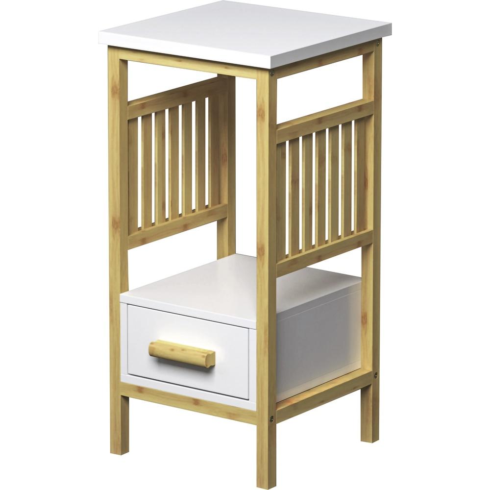 Bam 60002 Mobiletto 1 Ripiano White Bamboo 38*38*61,5Cm - Bianco - Mensole, Scaffali & Ripiani | Mikasa