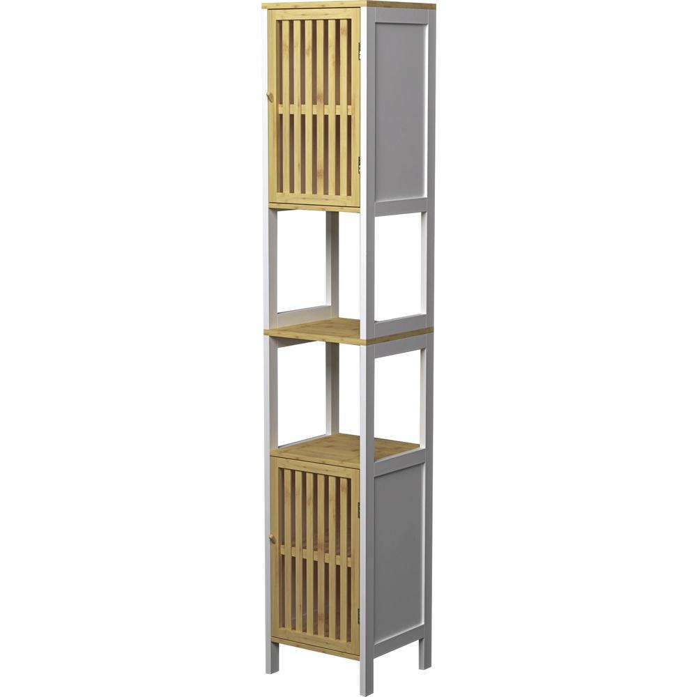 Bam 60006 Armadietto Da Bagno White Bamboo 32*30*172Cm - Bianco - Armadi | Mikasa