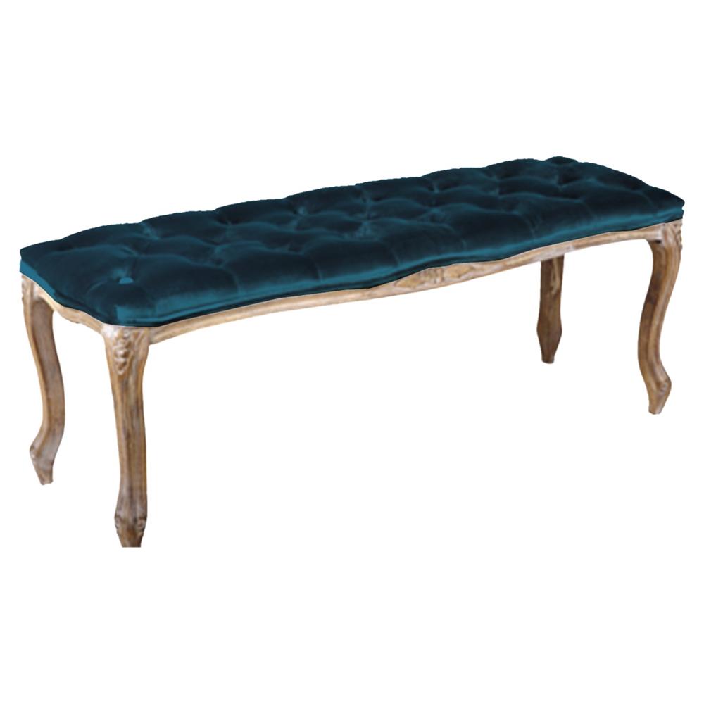 BAN 57333 PANCA VITTORIA BLU VELVET 110*36*47CM - Velluto Blu - Panchine | Mikasa