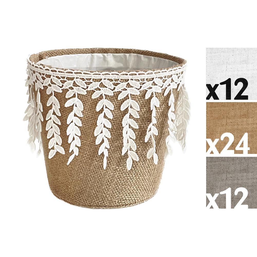 Bei 58620 Cestino Nepal Iuta Xl 18*18*16Cm 3 Ass. - Yuta Beige - Ceste | Mikasa