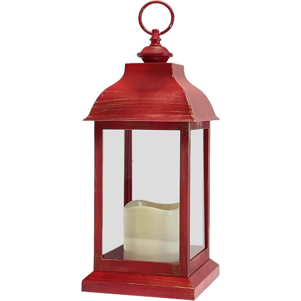 Boa 60539 Lanterna Led Cindy Rossa Xmas 13,5*13,5*30Cm - Rosso - Lanterne | Mikasa