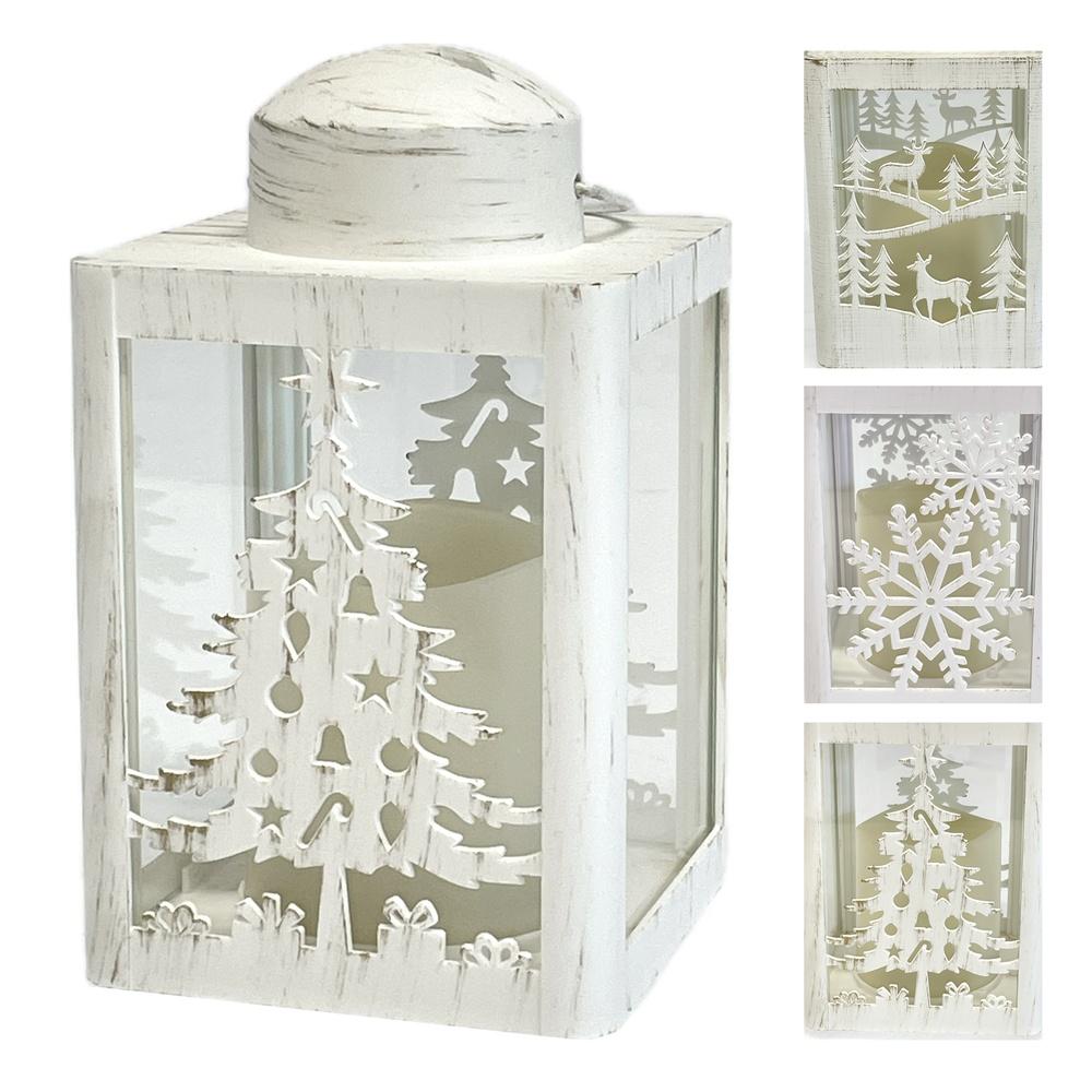 Boa 60540 Lanterna Led Umpa Bianca Xmas 10*10*17Cm 3 Ass. - Bianco - Lanterne | Mikasa