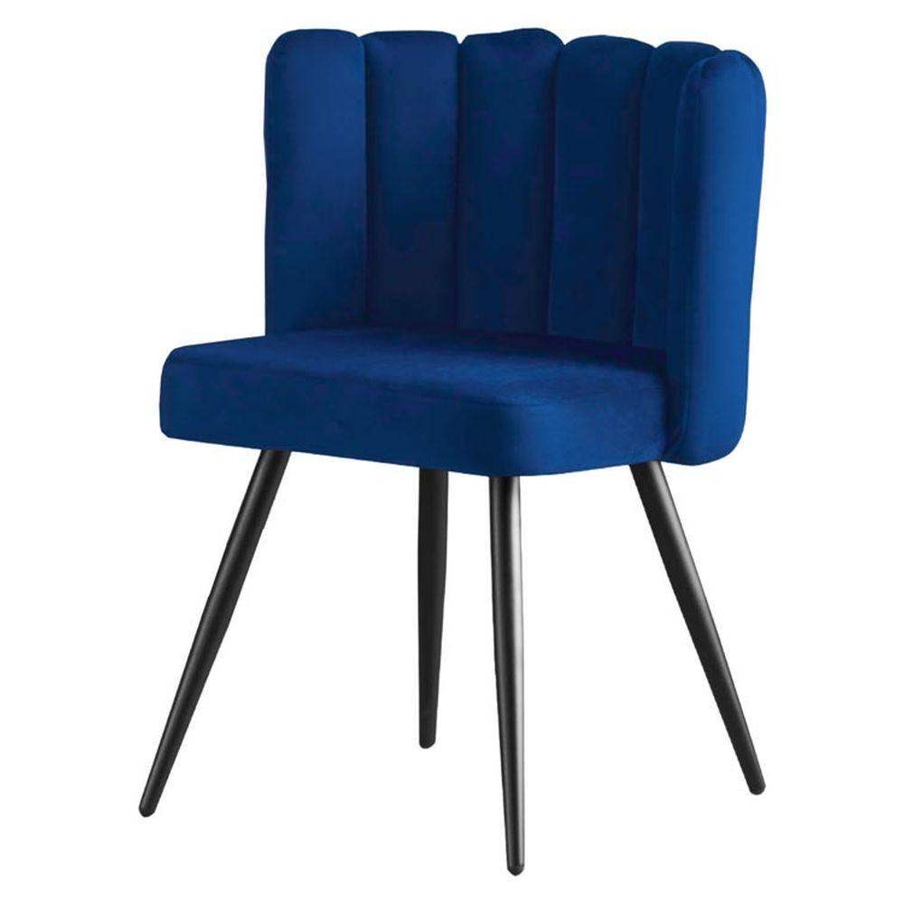 BRI 62580 Sedia Trendy Velvet Blu 61*57*86Cm - Velluto Blu - Sedie | Mikasa