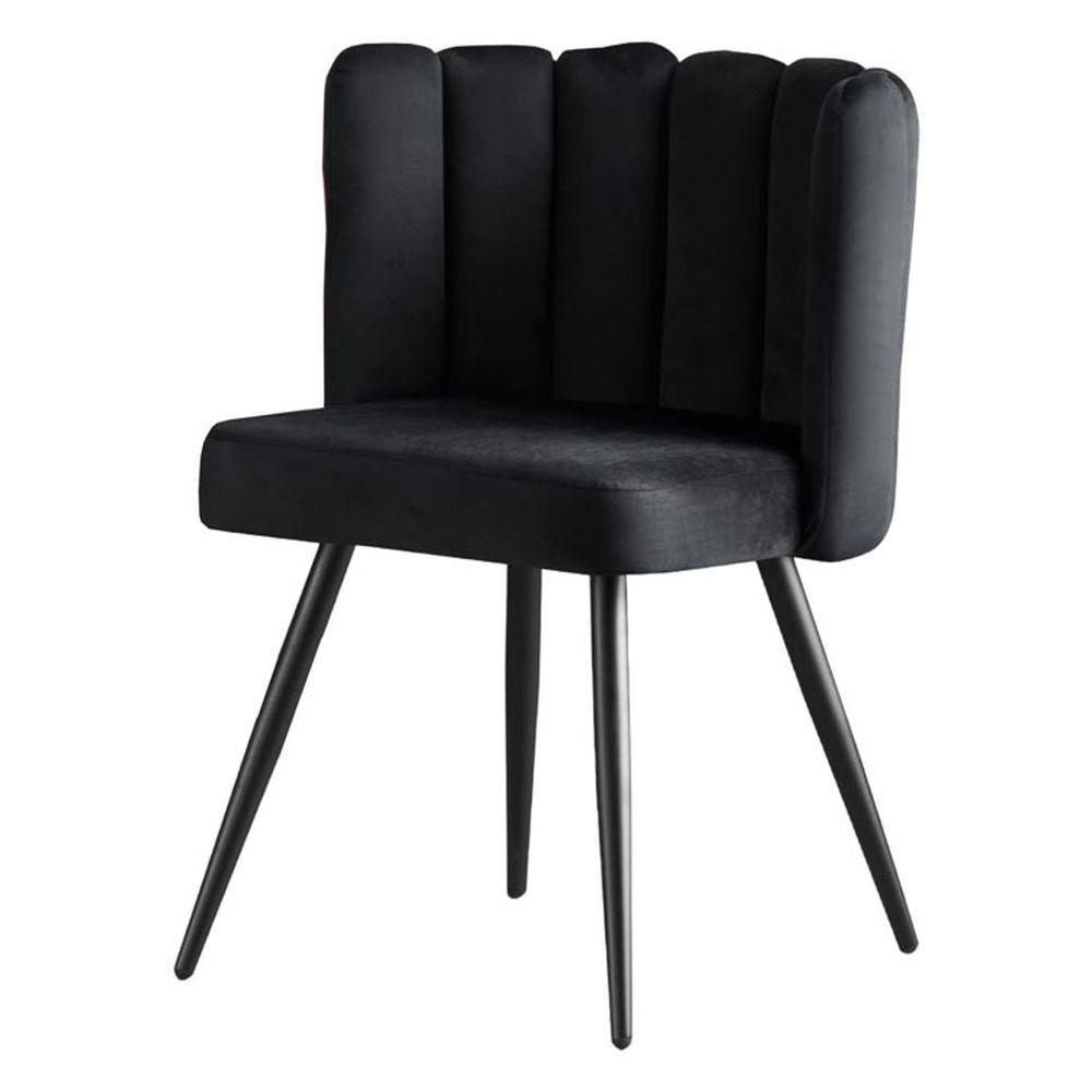BRI 62581 Sedia Trendy Velvet Nero 61*57*86Cm - Velluto Nero - Sedie | Mikasa