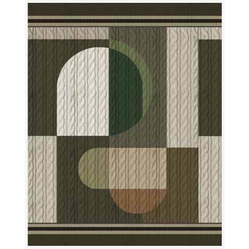Plaid Pile Effetto Cachemire Tricot Astratto Cm.145X170 Verde 09 - Tessuto Verde - Plaid | Mikasa