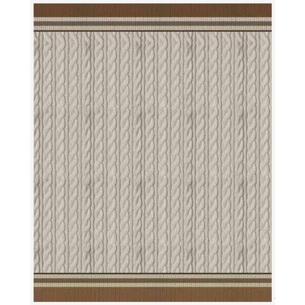 Plaid Pile Effetto Cachemire Tricot Treccia Cm.145X170 Avorio 80 - Tessuto Avorio - Plaid | Mikasa