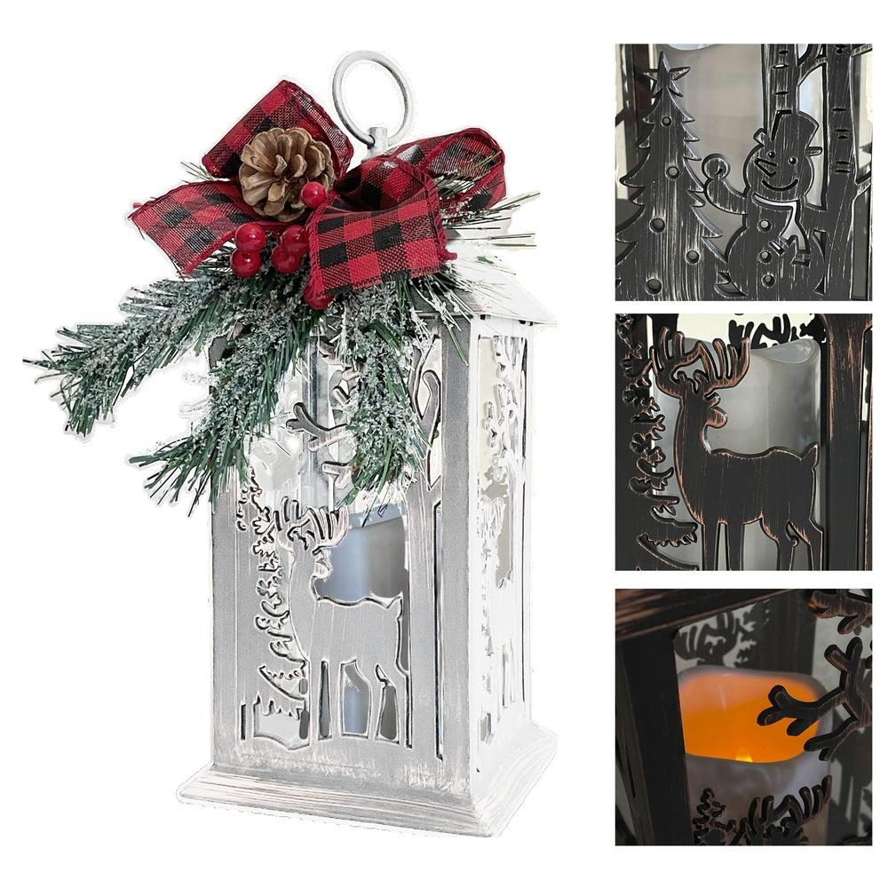 Cat 61604 Lanterna Carol Bianca Led Xmas 14*14*H.29Cm 2 Ass. - Bianco - Lanterne | Mikasa