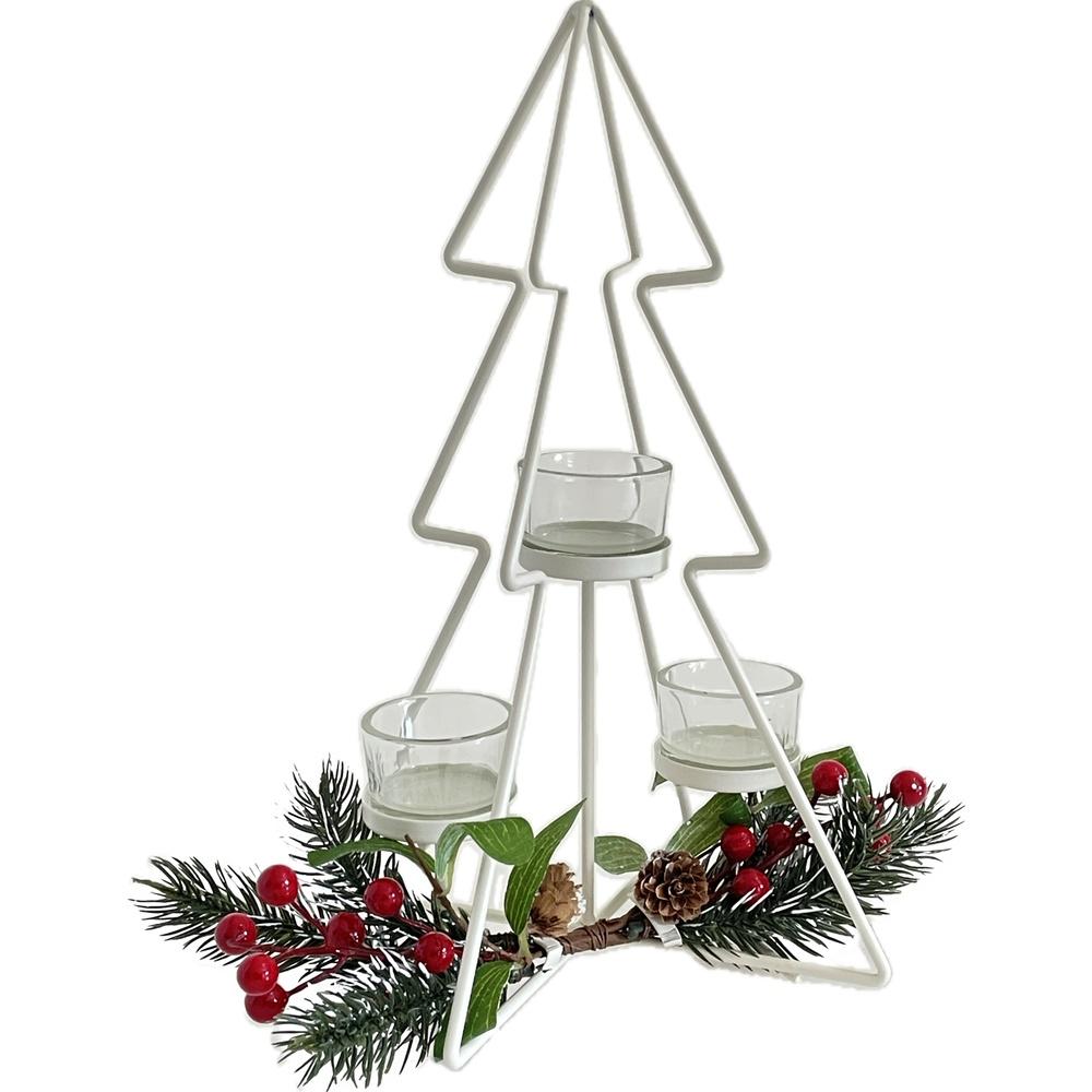 Cat 61608 Deco Porta Tealight Tree Xmas 24*15*H.33Cm 2 Ass. - Assortito - Lanterne | Mikasa