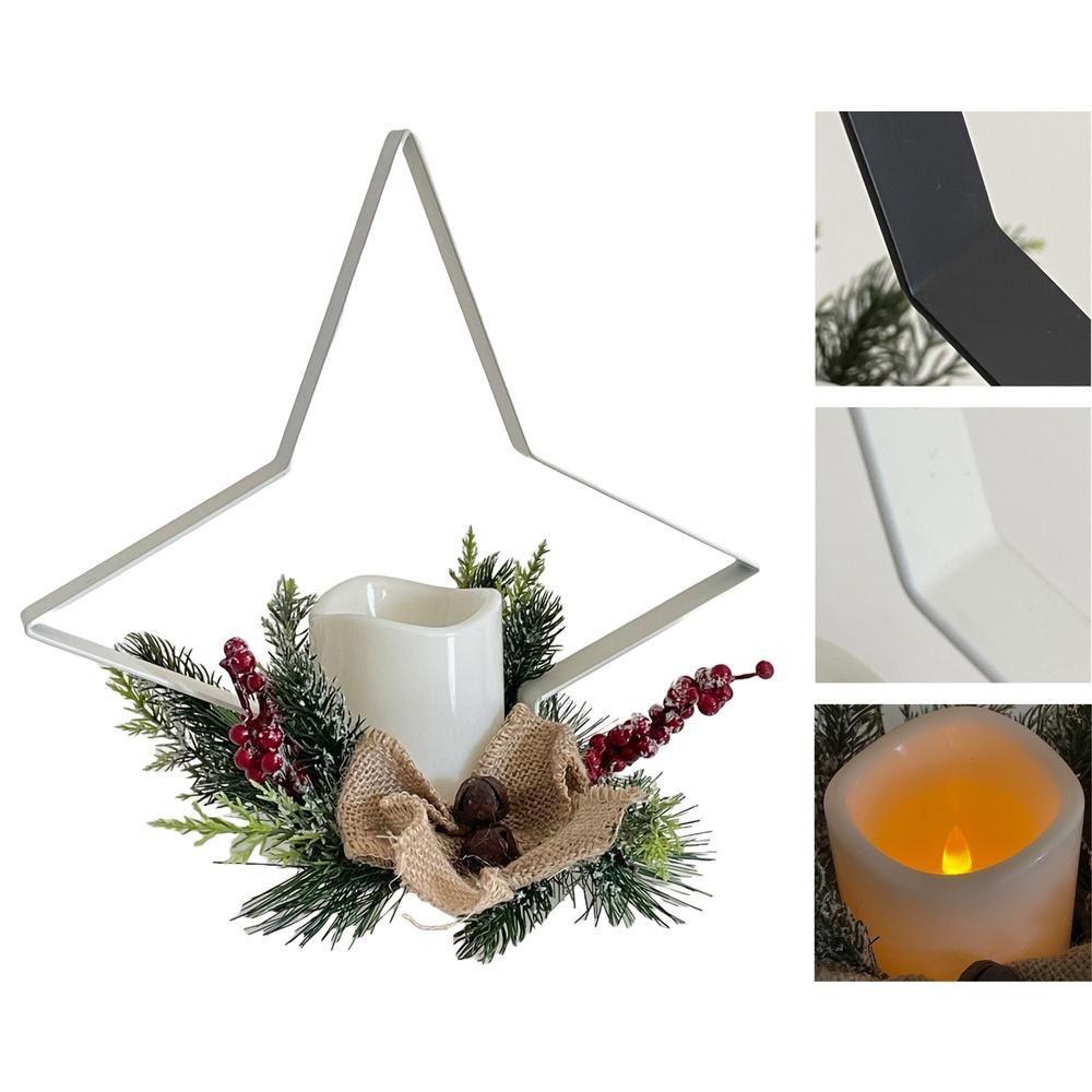 Cat 61610 Deco Lanterna Stella Led Xmas 25*15*H.28Cm 2 Ass. - Assortito - Lanterne | Mikasa