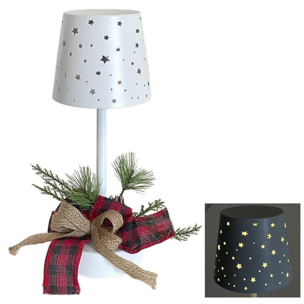 Cat 61614 Lampada Stardust Led White Xmas 11*11*H.28Cm - Bianco - Lanterne | Mikasa