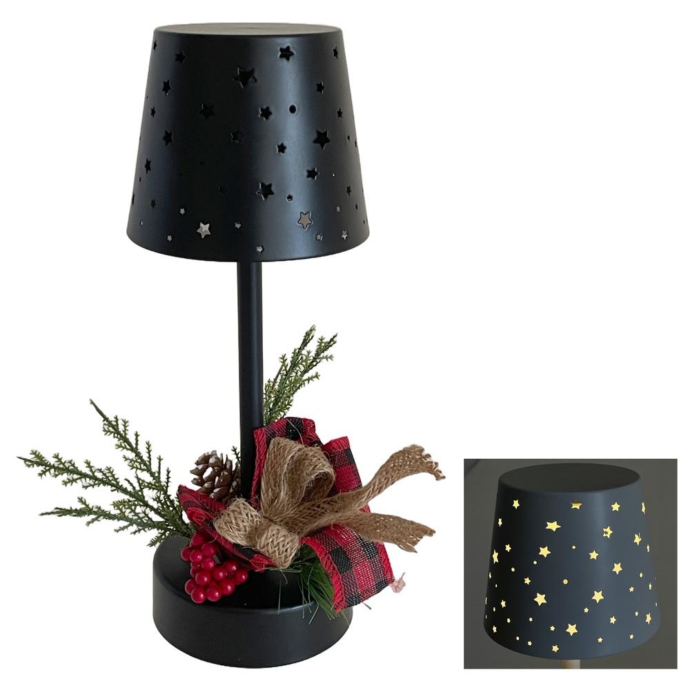 Cat 61639 Lampada Stardust Led Black Xmas 11*11*H.28Cm 2 Ass. - Nero - Lanterne | Mikasa