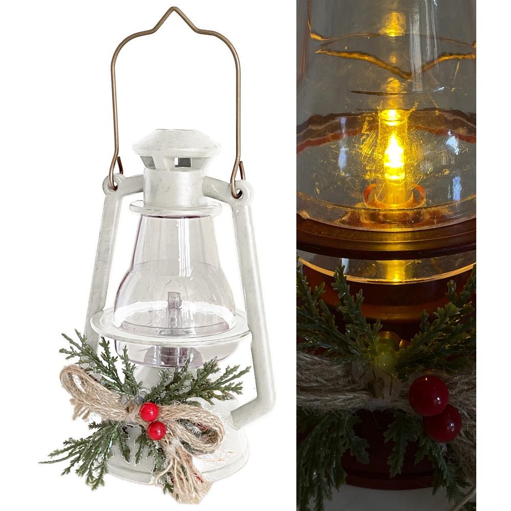 Cat 61640 Lanterna Gallery Bianca Led  Xmas 11,5*8,2*16,8Cm - Bianco - Lanterne | Mikasa