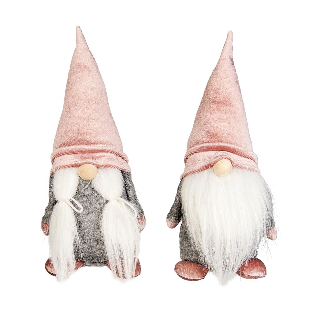 Che 56658 Gnomo Cappello Velluto Rosa 25Cm 2 Ass.