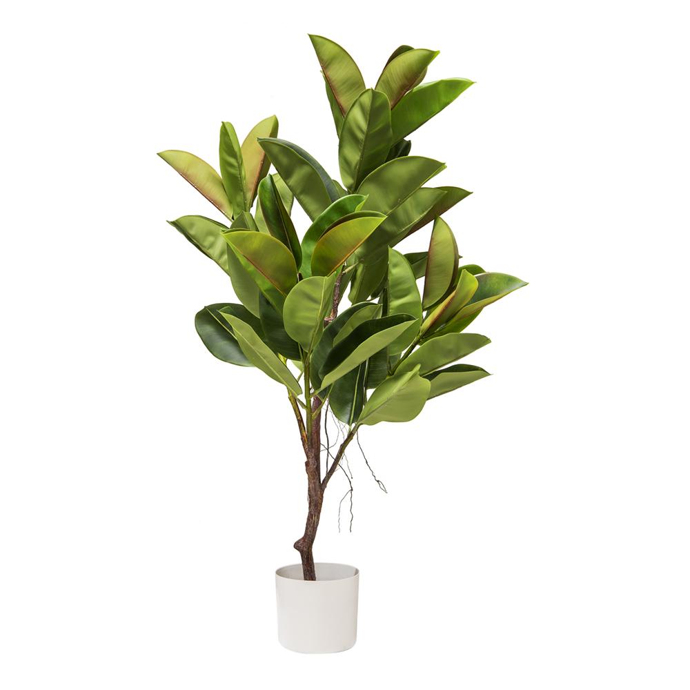 Chi 57975 Pianta Ficus Elastica Real Touch 75*70*115Cm - Vaso Plastica Verde - Piante | Mikasa