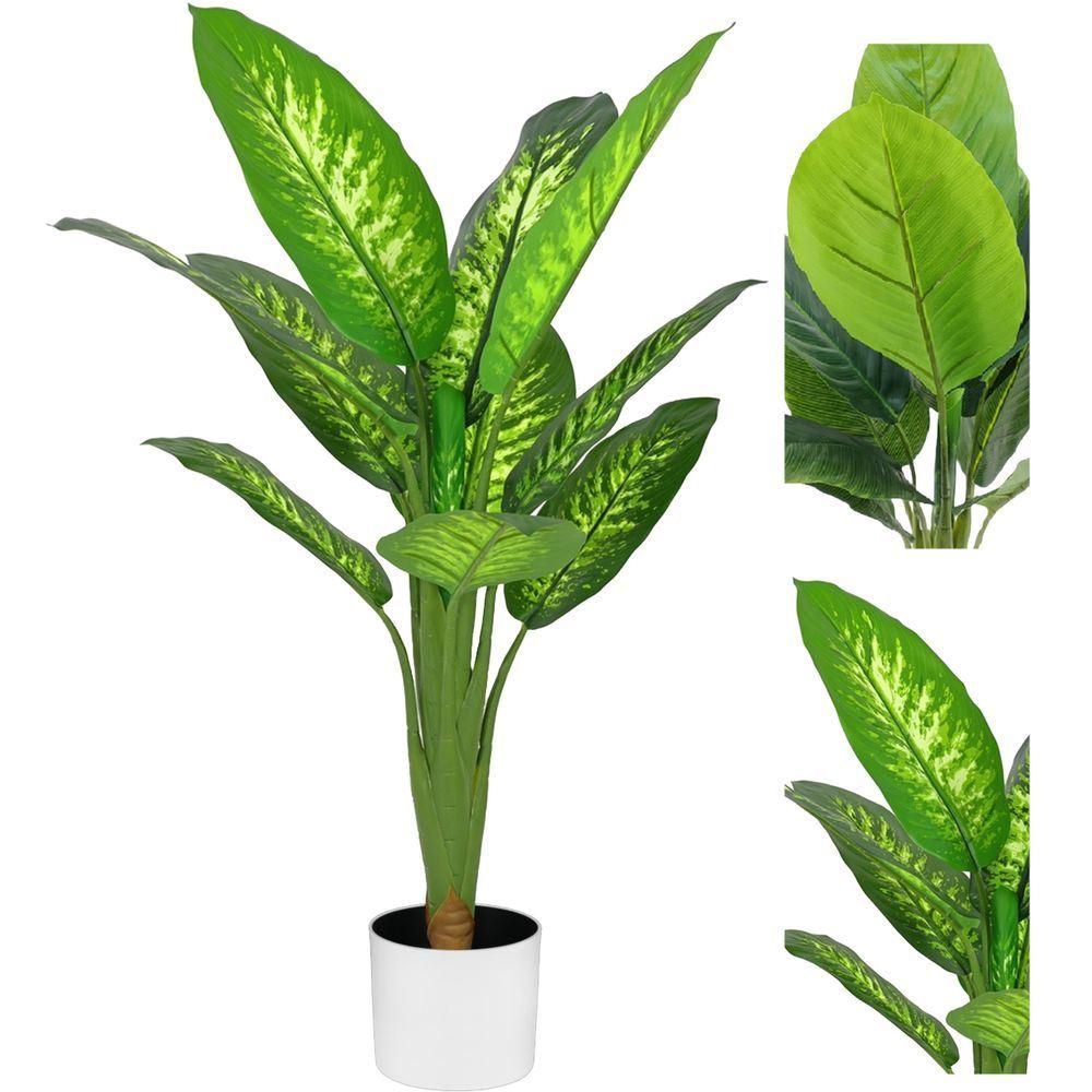 CHI 62305 Pianta Tropical Dieffenbachia 11 Foglie 90Cm 2 Ass. - Vaso Plastica Assortito - Piante | Mikasa