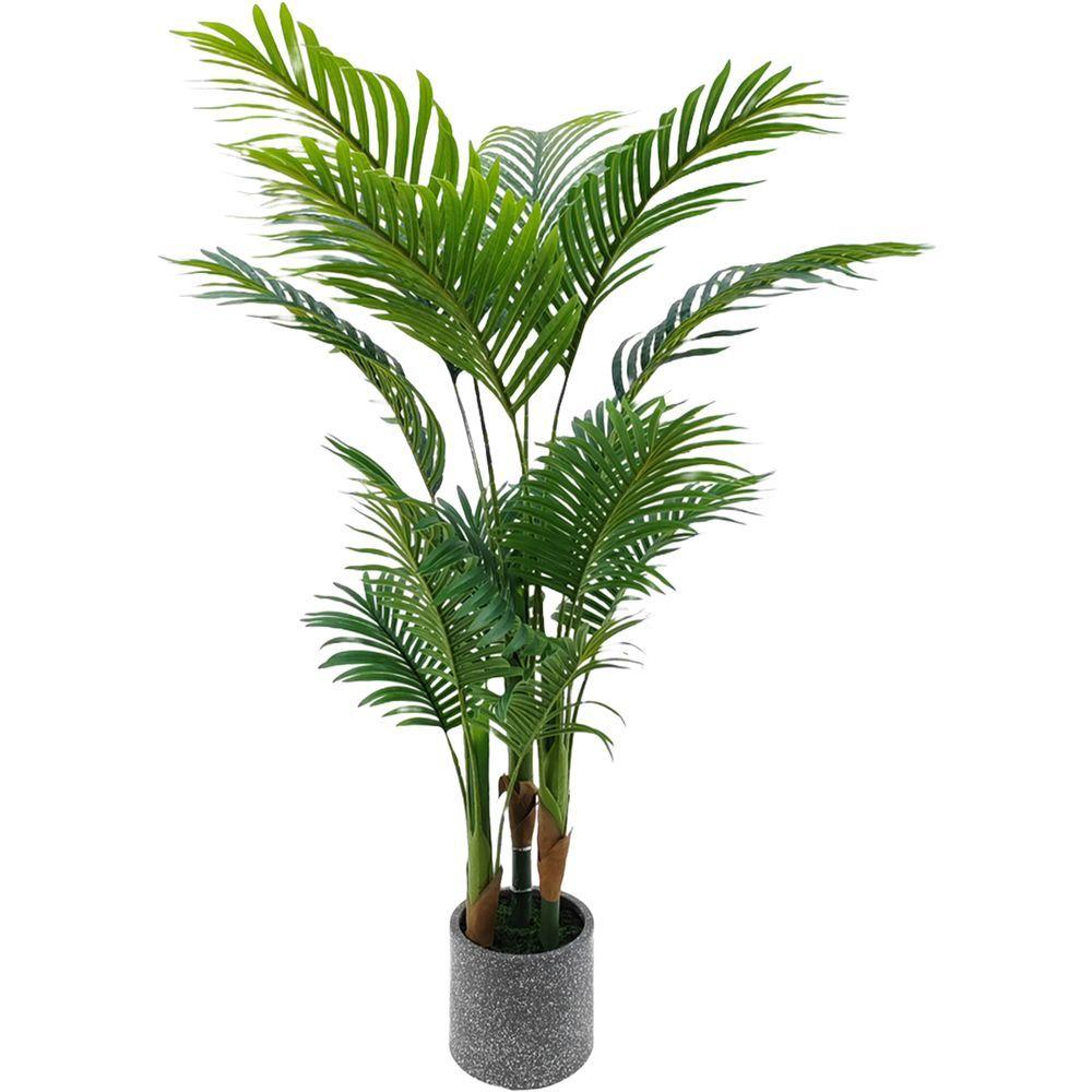 CHI 62307 Palma Real Touch 15 Foglie 130Cm - Vaso Plastica Verde - Piante | Mikasa