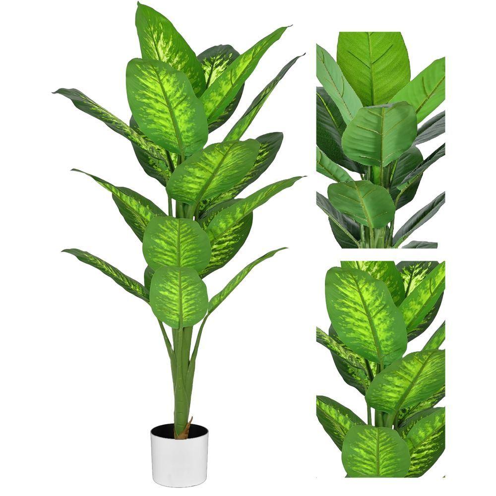CHI 62308 Pianta Tropical Dieffenbachia 19 Foglie 120Cm 2 Ass. - Vaso Plastica Assortito - Piante | Mikasa
