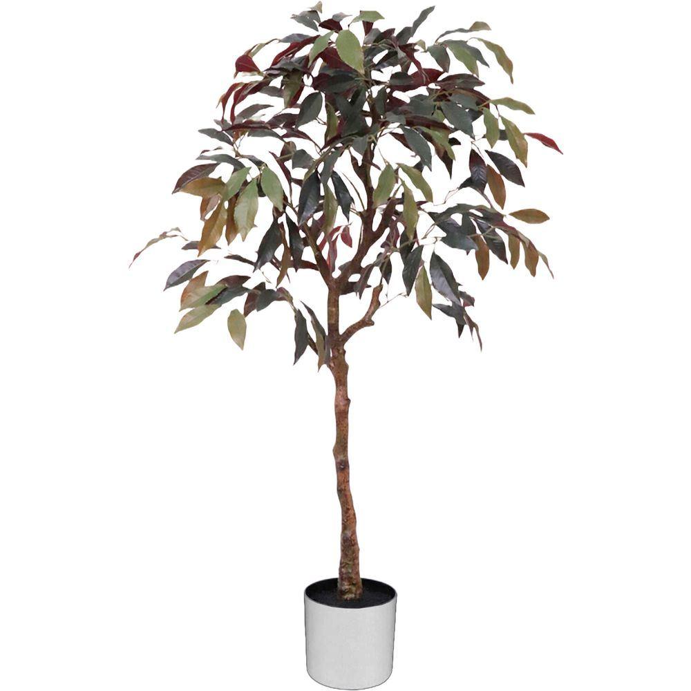 CHI 62313 Albero  Foglie Rosse 306 Foglie 120Cm - Vaso Plastica Rosso - Piante | Mikasa