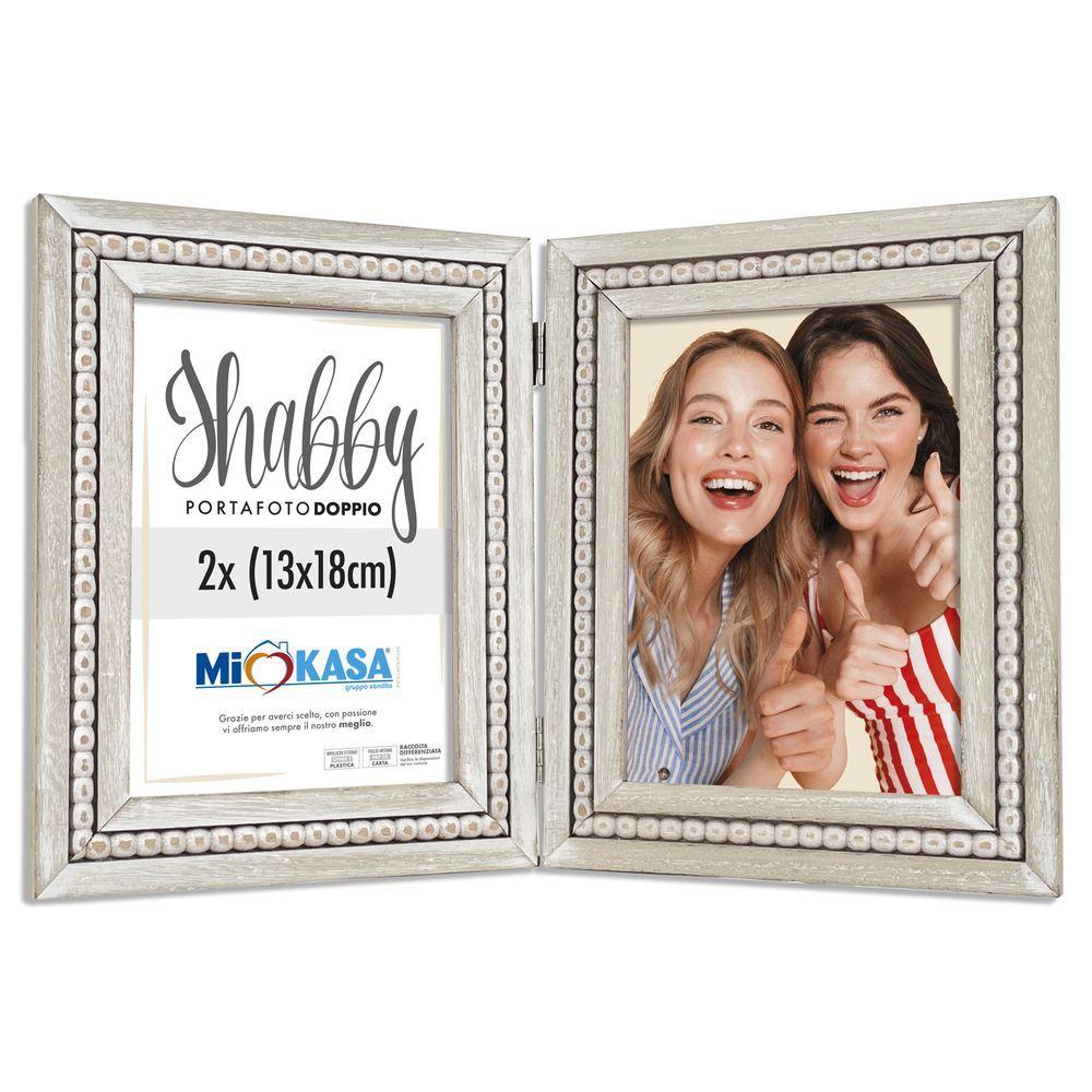 CHR 62376 Portafoto Doppio Shabby 2*13*18Cm