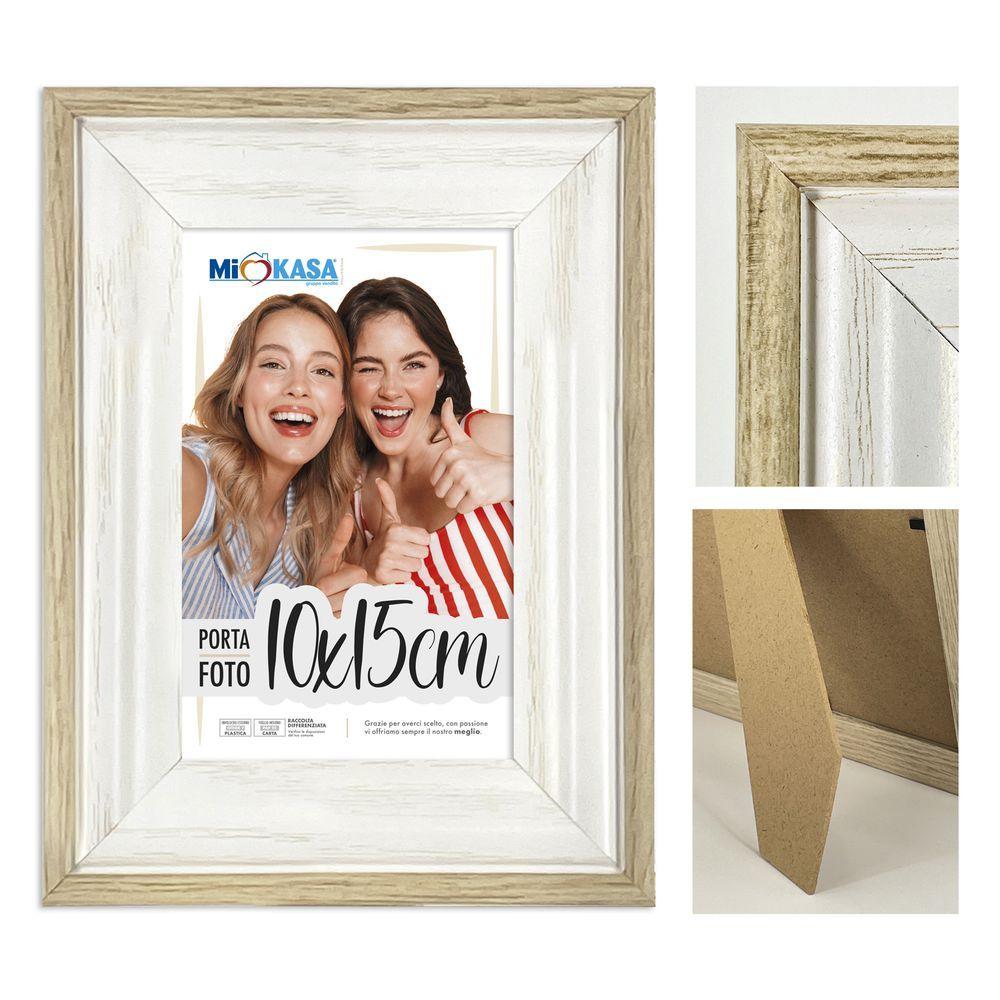 CHR 62377 Portafoto Wood+White 10*15Cm