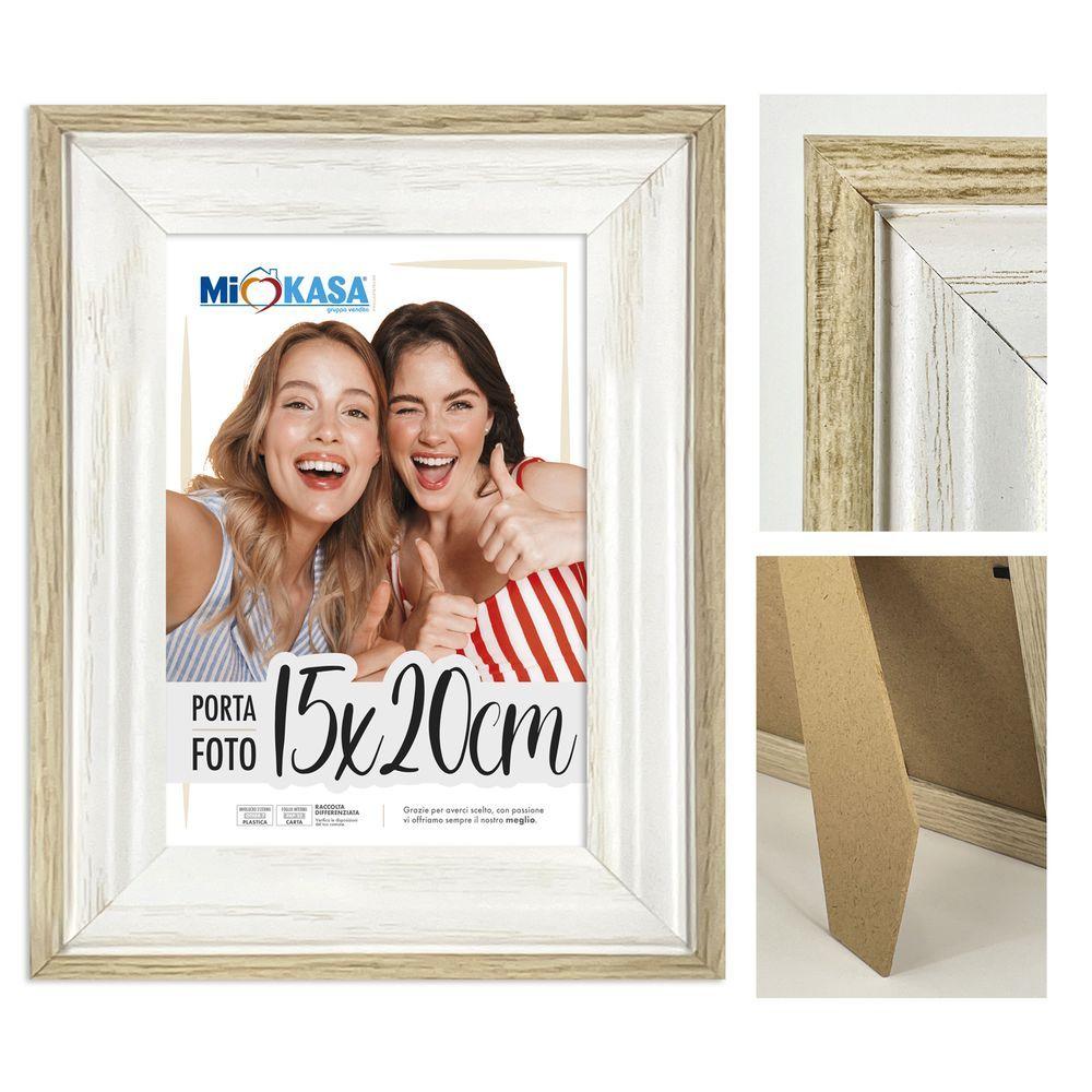 CHR 62379 Portafoto Wood+White 15*20Cm