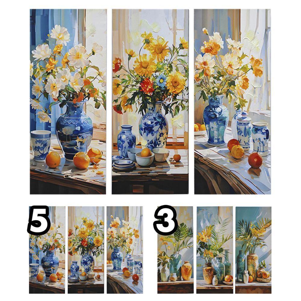 DAV 62152 Tela Vertical Composizione Vasi 25*60Cm 6 Ass. - Tela Assortito - Quadri | Mikasa