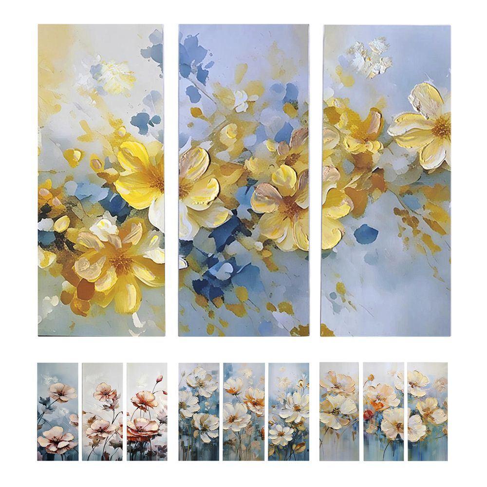 DAV 62153 Tela Vertical Flower Color 25*60Cm 12 Ass. - Tela Assortito - Quadri | Mikasa